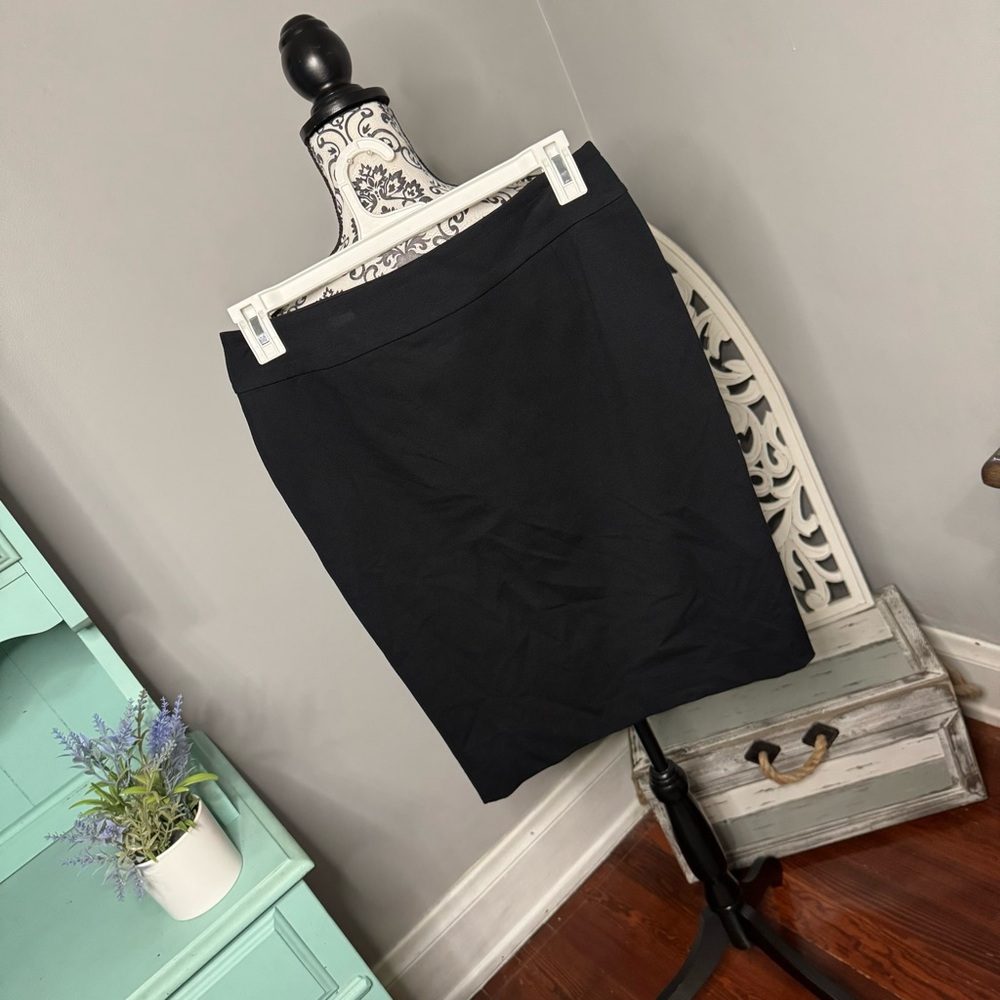 INC Pencil Skirt Size 10 Petite Side Zip Black Business Casual Office